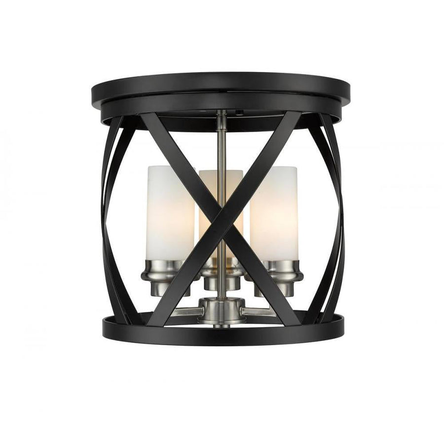 3 Light Flush Mount Light-White