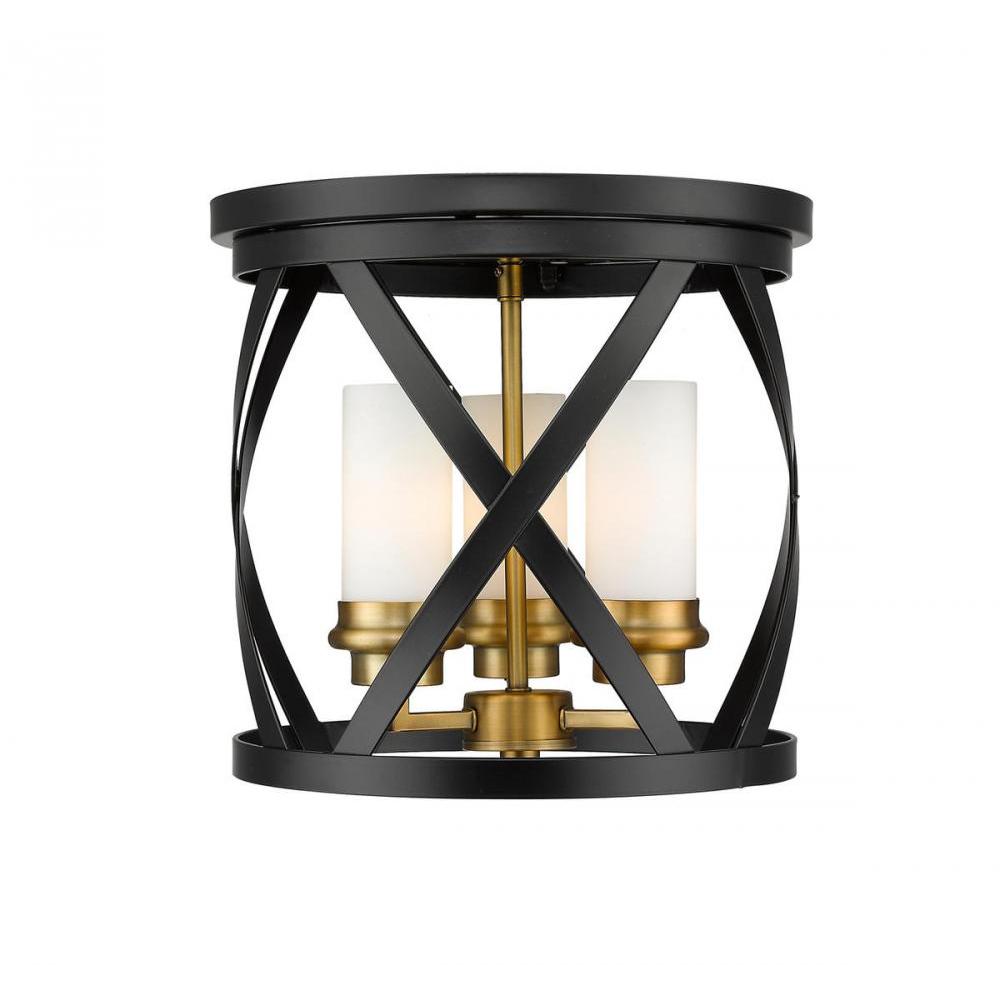 3 Light Flush Mount Light-White