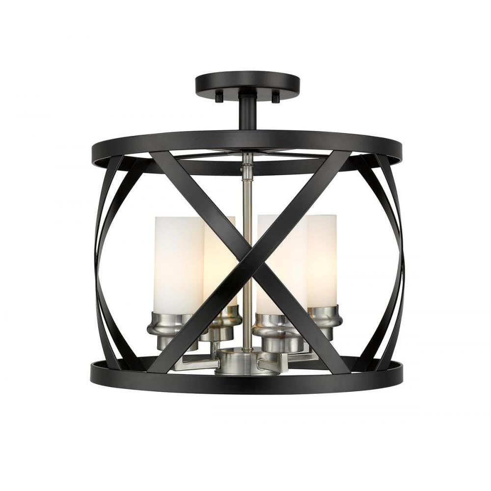 4 Light Semi Flush Mount Light-White