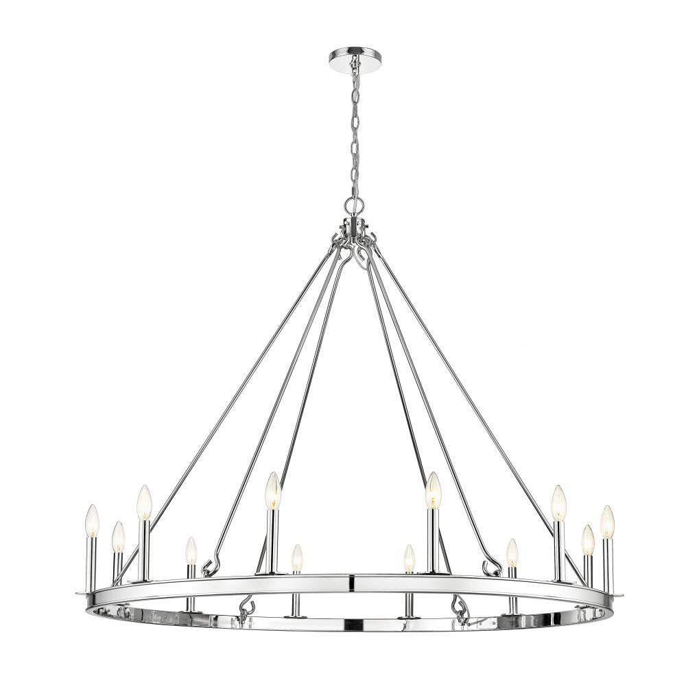 12 Light Chandelier-Polished Nickel