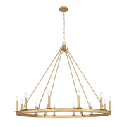 12 Light Chandelier-Rubbed Brass