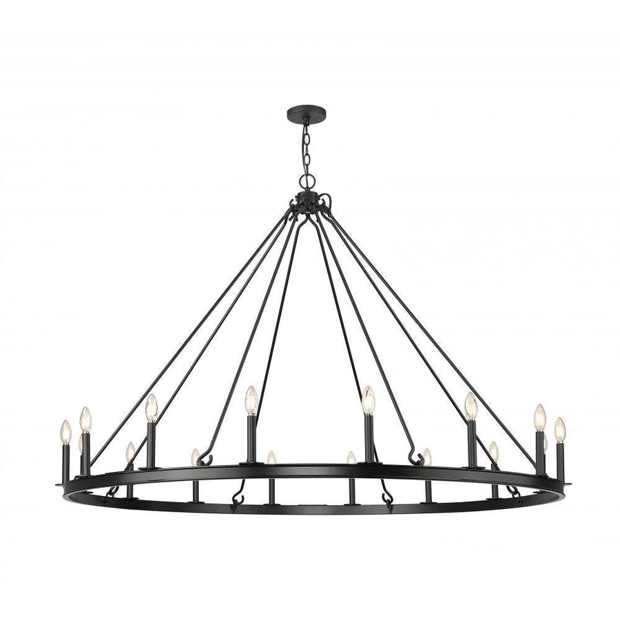 16 Light Chandelier-Matte Black
