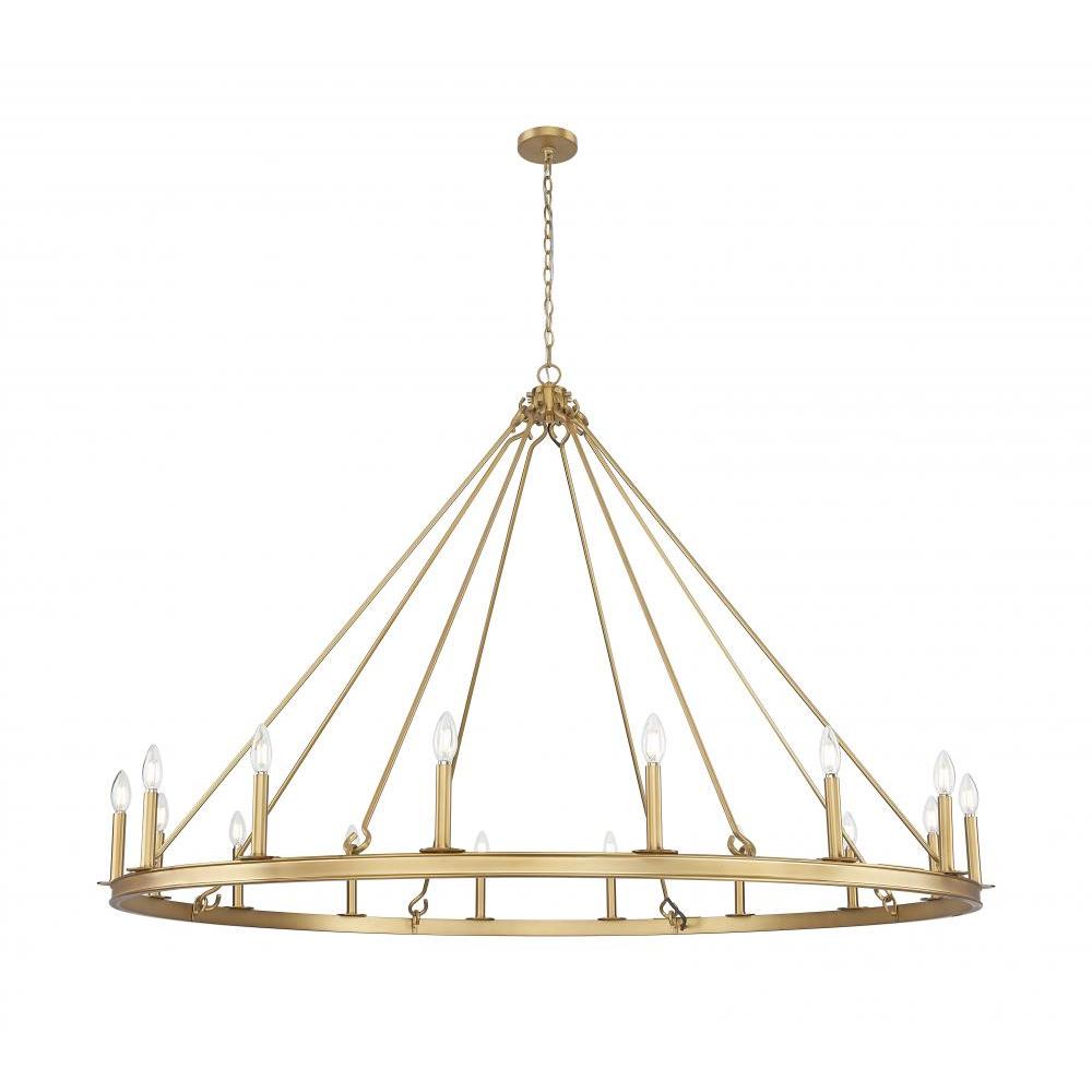 16 Light Chandelier-Rubbed Brass