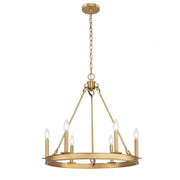 6 Light Chandelier-Rubbed Brass
