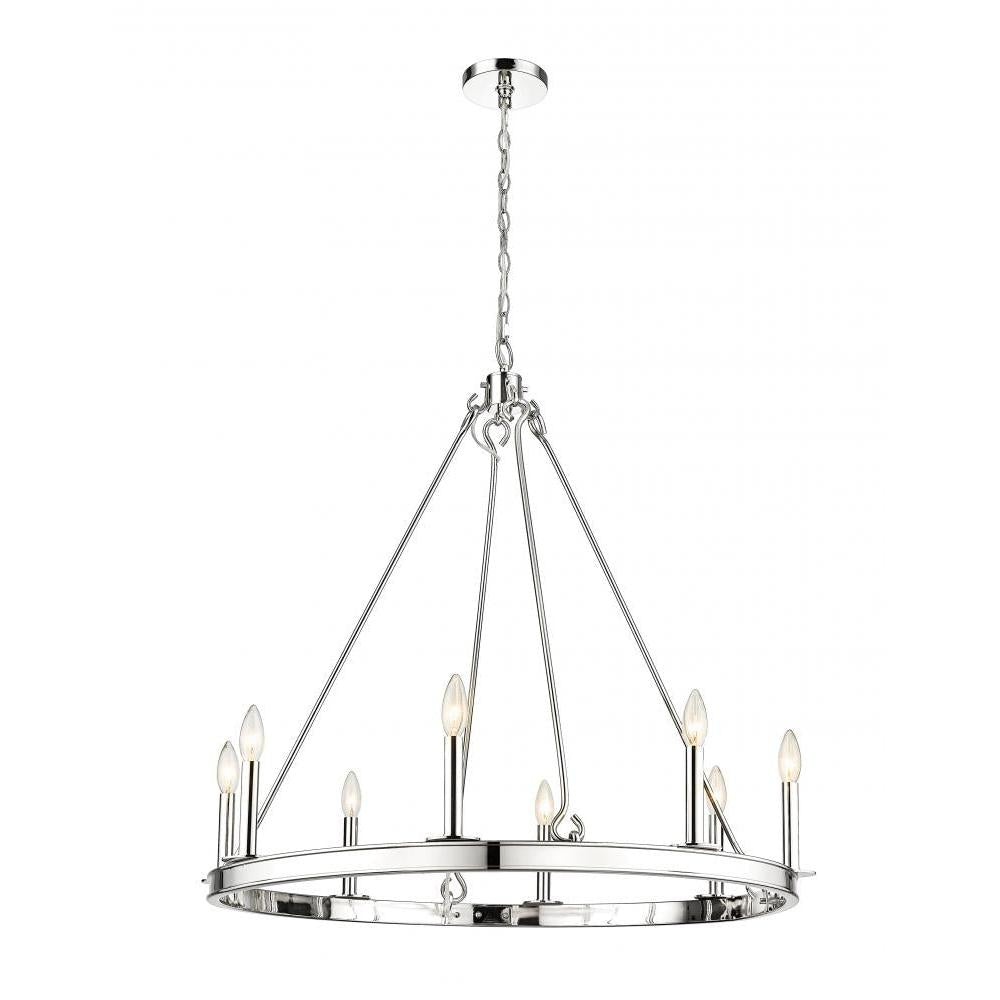 8 Light Chandelier-Polished Nickel