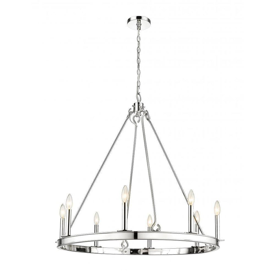8 Light Chandelier-Polished Nickel