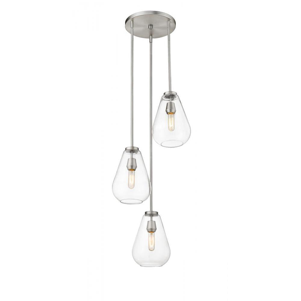3 Light Chandelier-Clear