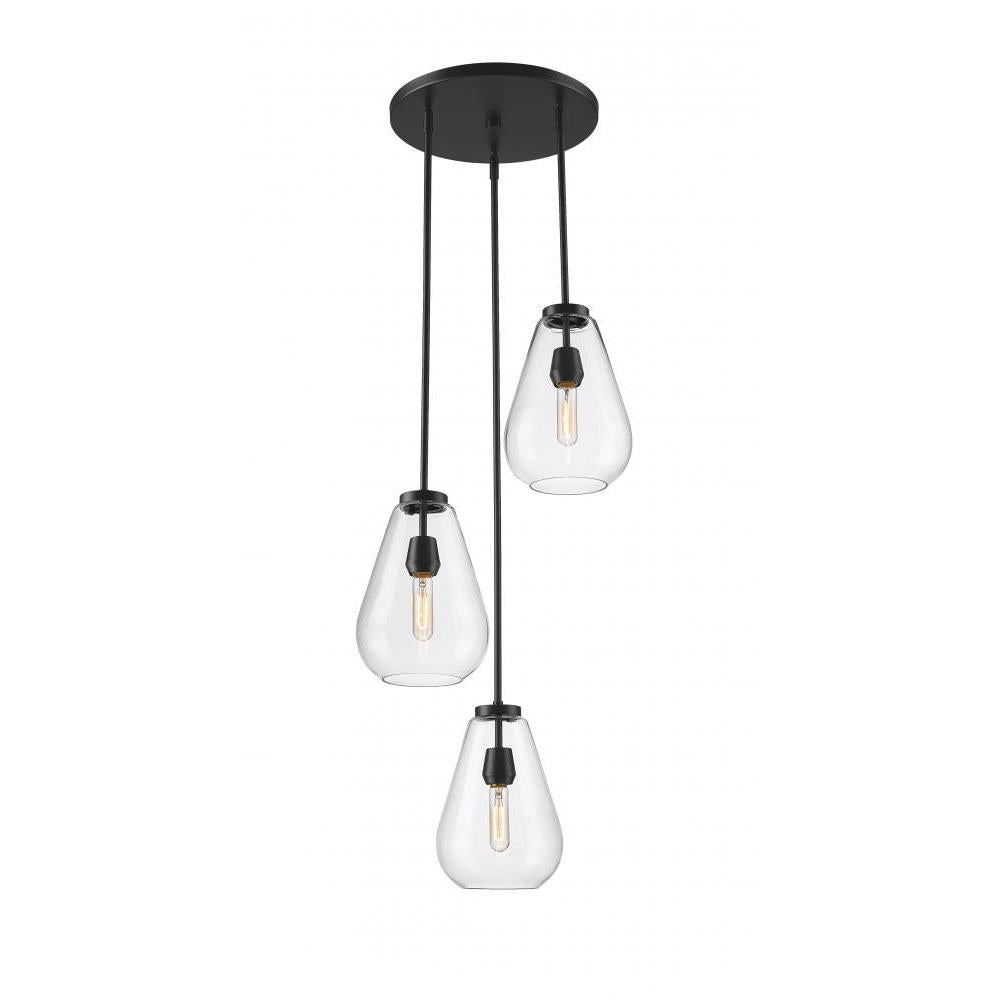 3 Light Chandelier-Clear