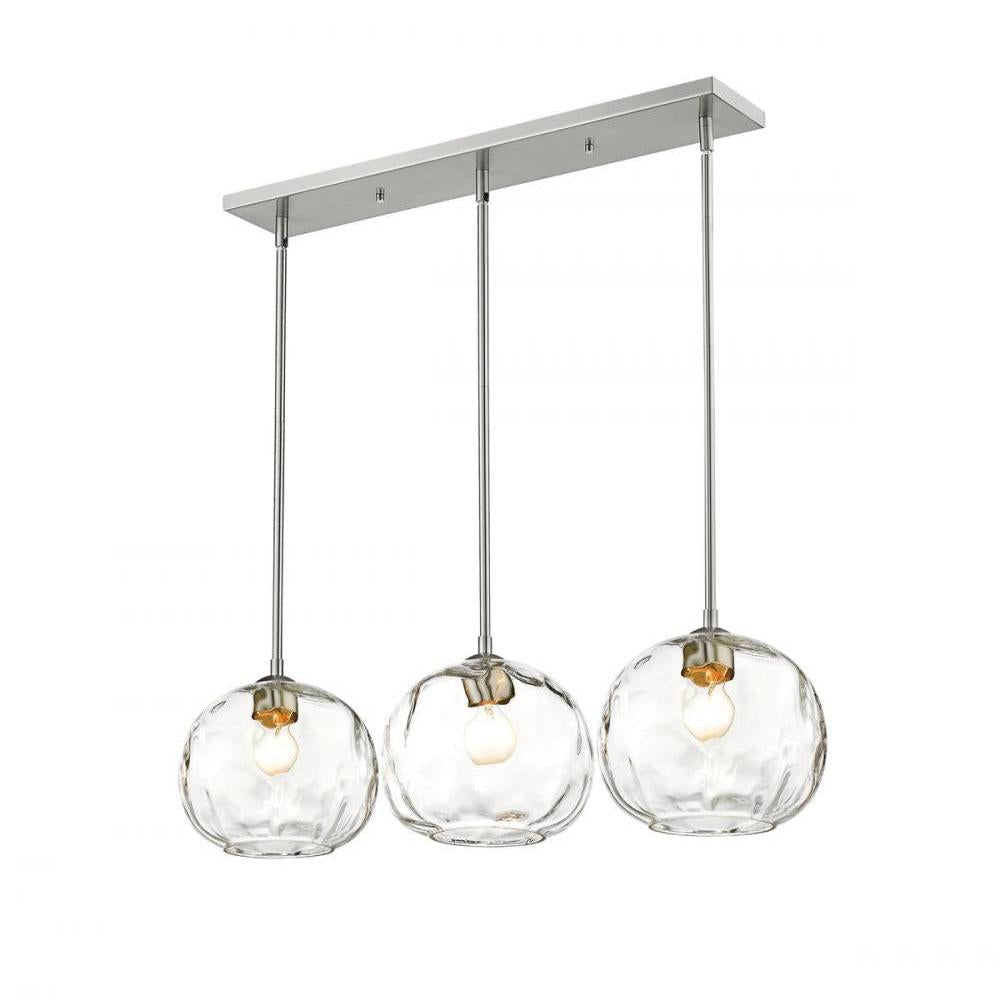 3 Light Linear Chandelier-Clear