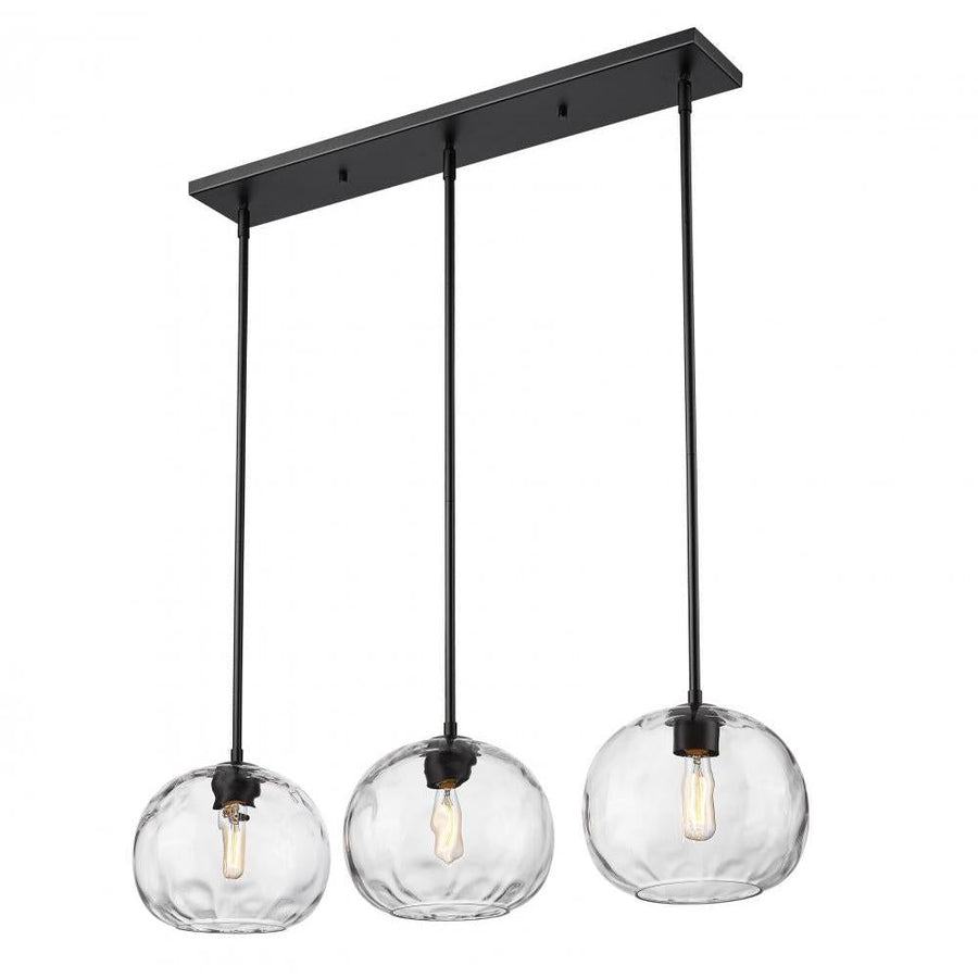 3 Light Linear Chandelier-Clear