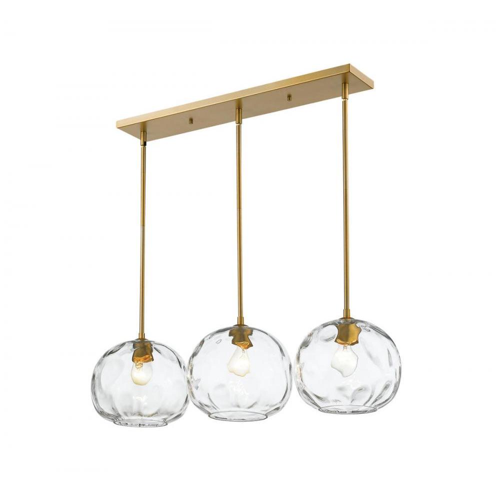 3 Light Linear Chandelier-Clear
