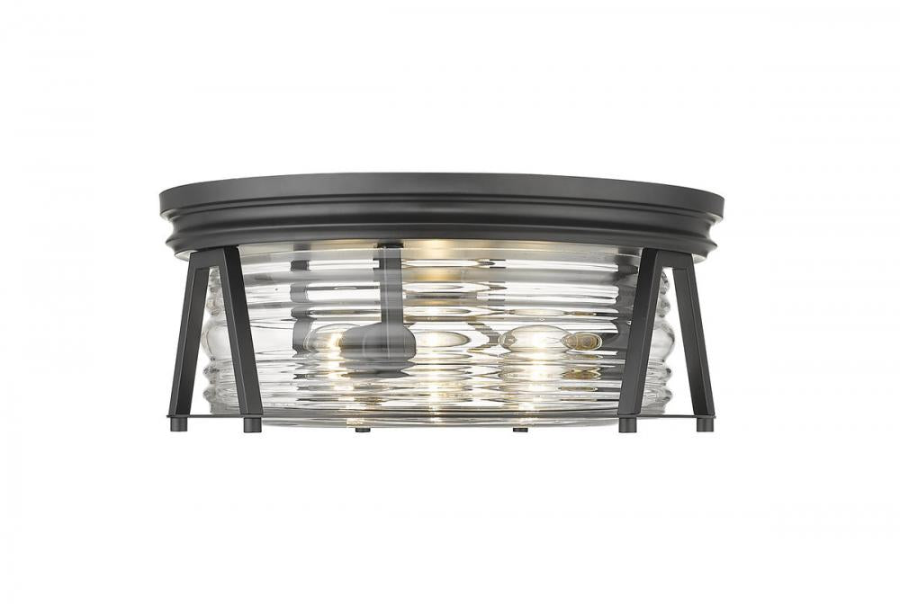 Z-Lite Lighting 491F3-MB Flush Mount Americana - Black