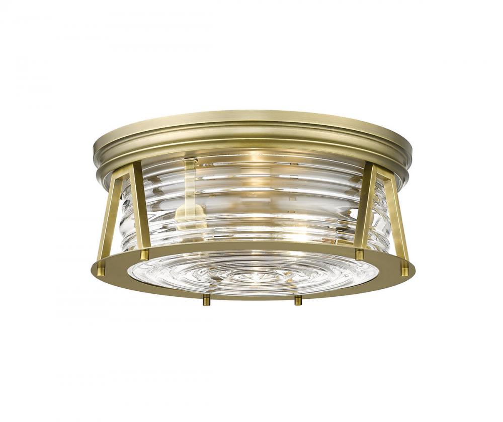 Z-Lite Lighting 491F3-RB Flush Mount Americana - Brass