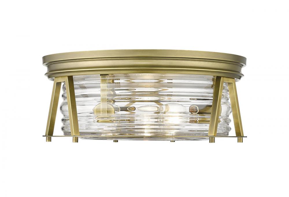 Z-Lite Lighting 491F3-RB Flush Mount Americana - Brass