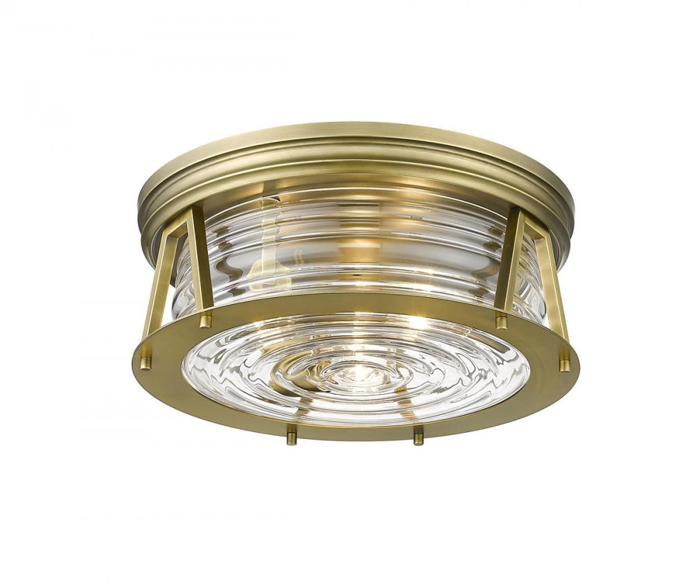 Z-Lite Lighting 491F3-RB Flush Mount Americana - Brass