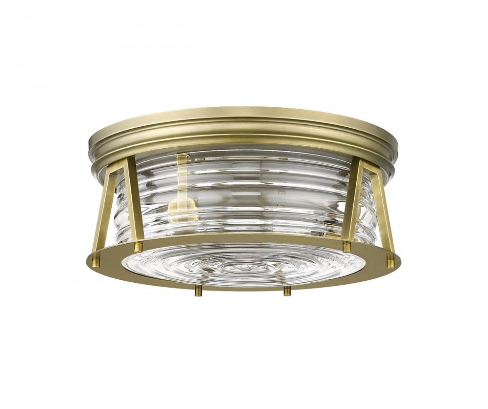 Z-Lite Lighting 491F3-RB Flush Mount Americana - Brass