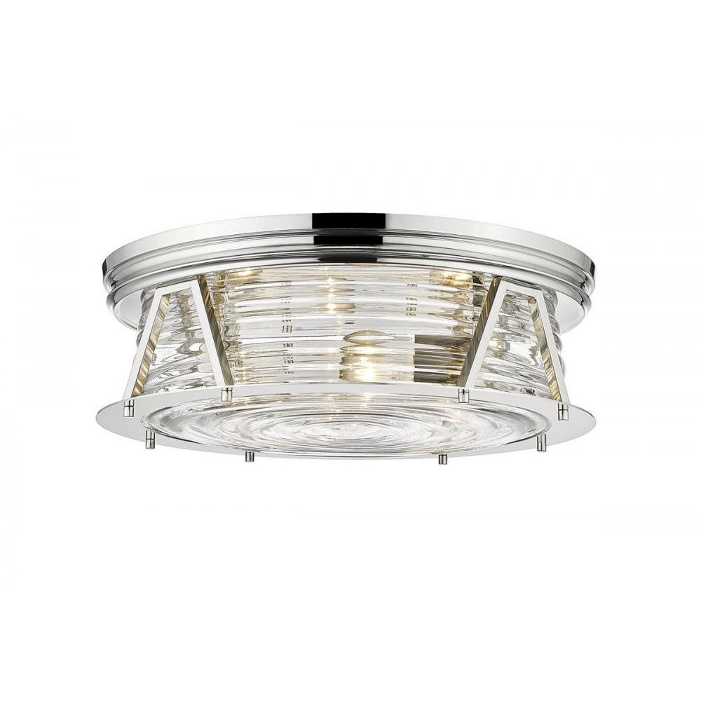 4 Light Flush Mount Light-Clear