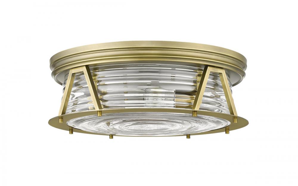 Z-Lite Lighting 491F4-RB Flush Mount Americana - Brass