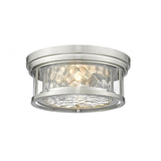 2 Light Flush Mount Light-Inner Clear Water & Outer Clear