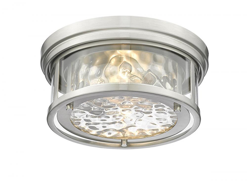 Z-Lite Lighting 493F2-BN Flush Mount Ceiling Light Fixture Americana - Brushed Nickel (OPEN BOX)