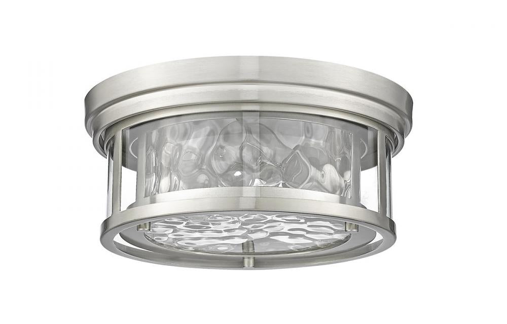 Z-Lite Lighting 493F2-BN Flush Mount Ceiling Light Fixture Americana - Brushed Nickel (OPEN BOX)