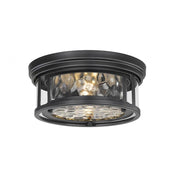 2 Light Flush Mount Light-Inner Clear Water & Outer Clear