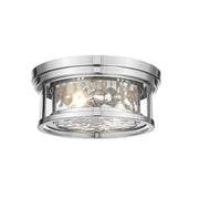 2 Light Flush Mount Light-Inner Clear Water & Outer Clear