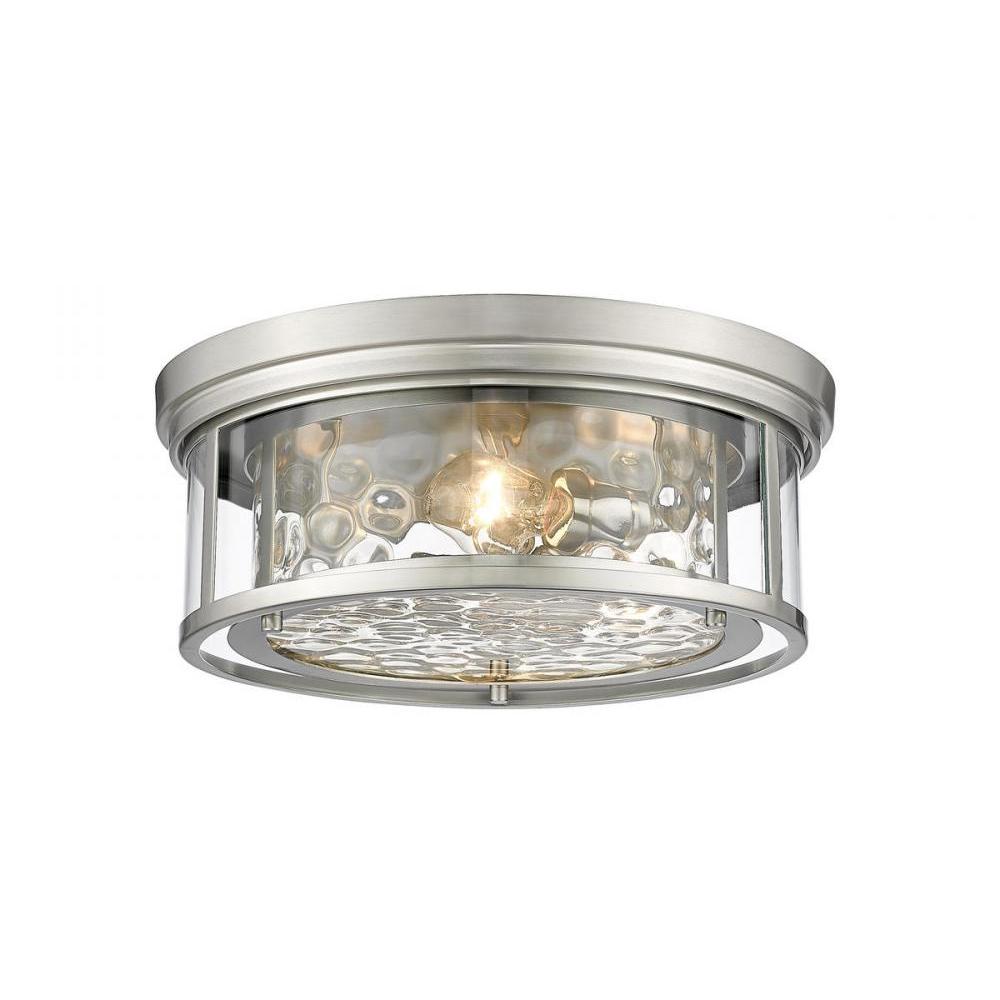 3 Light Flush Mount Light-Inner Clear Water & Outer Clear