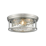 3 Light Flush Mount Light-Inner Clear Water & Outer Clear