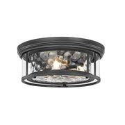 3 Light Flush Mount Light-Inner Clear Water & Outer Clear