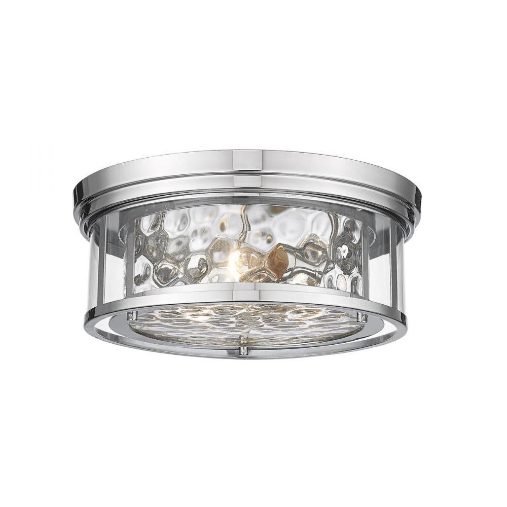 3 Light Flush Mount Light-Inner Clear Water & Outer Clear