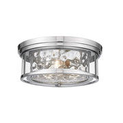 3 Light Flush Mount Light-Inner Clear Water & Outer Clear