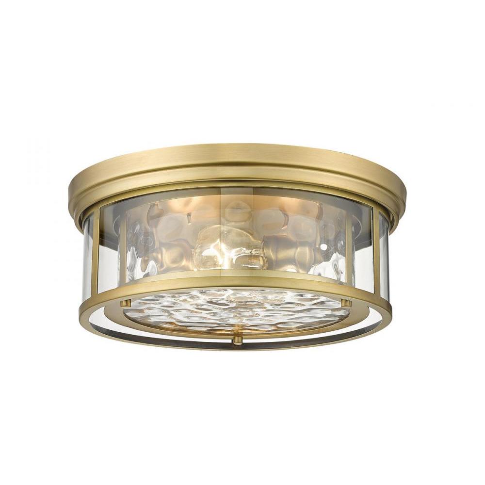 3 Light Flush Mount Light-Inner Clear Water & Outer Clear