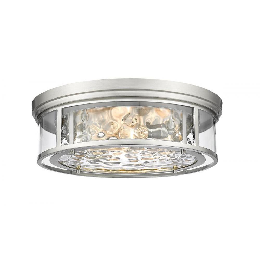 4 Light Flush Mount Light-Inner Clear Water & Outer Clear