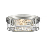 4 Light Flush Mount Light-Inner Clear Water & Outer Clear
