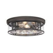 4 Light Flush Mount Light-Inner Clear Water & Outer Clear