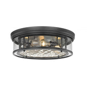 4 Light Flush Mount Light-Inner Clear Water & Outer Clear