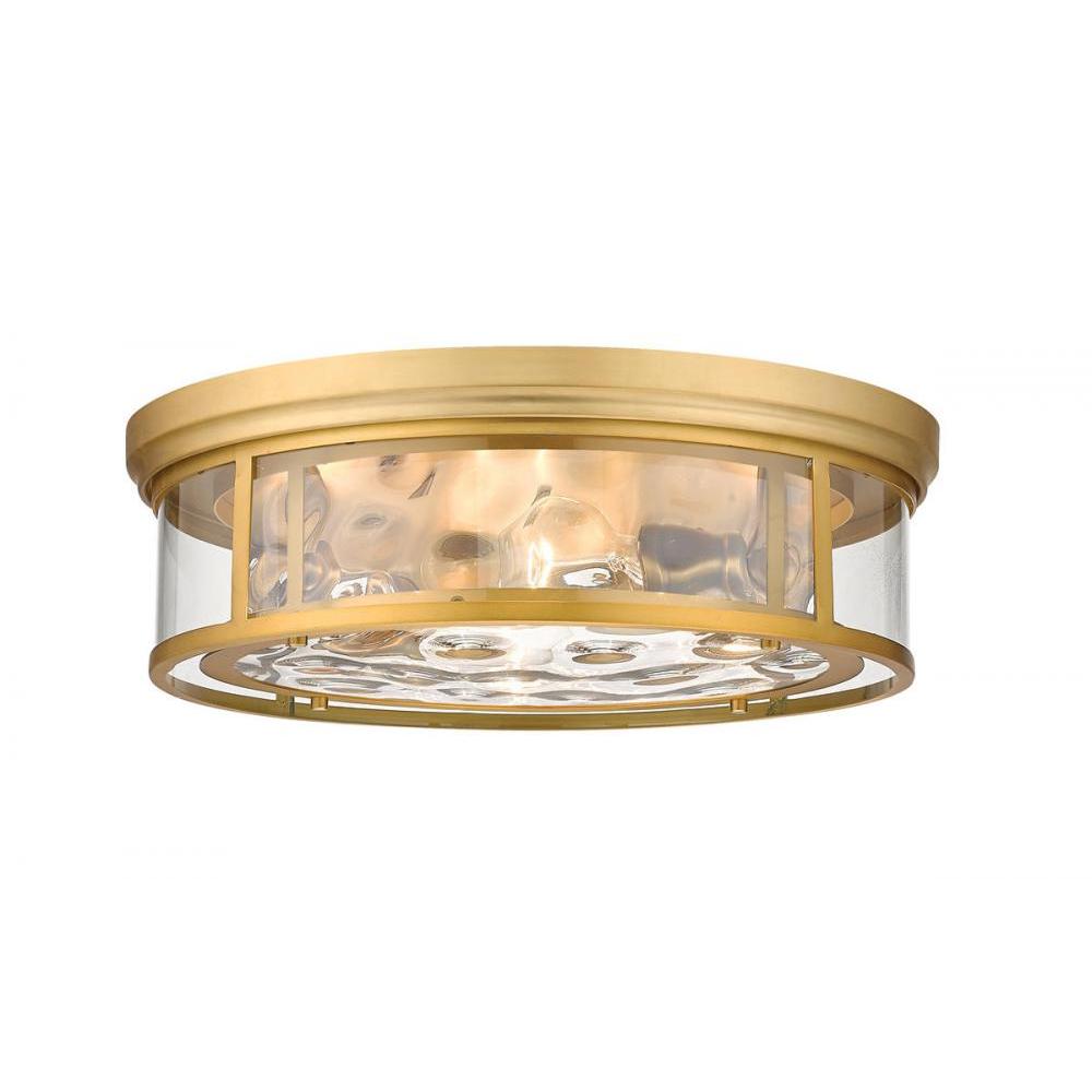 4 Light Flush Mount Light-Inner Clear Water & Outer Clear