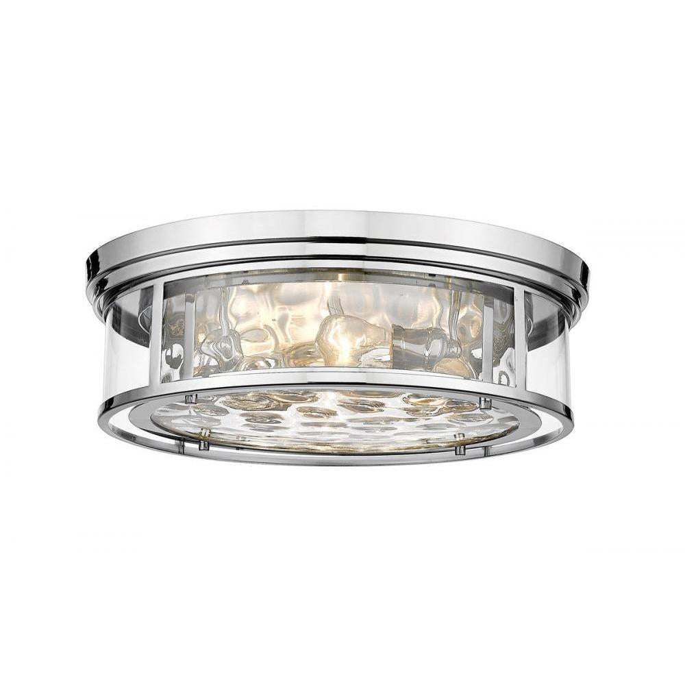 4 Light Flush Mount Light-Inner Clear Water & Outer Clear