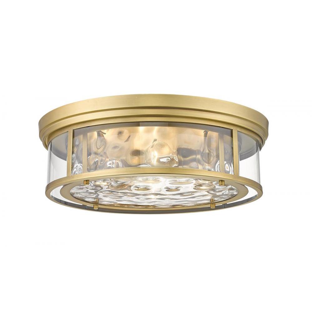 4 Light Flush Mount Light-Inner Clear Water & Outer Clear
