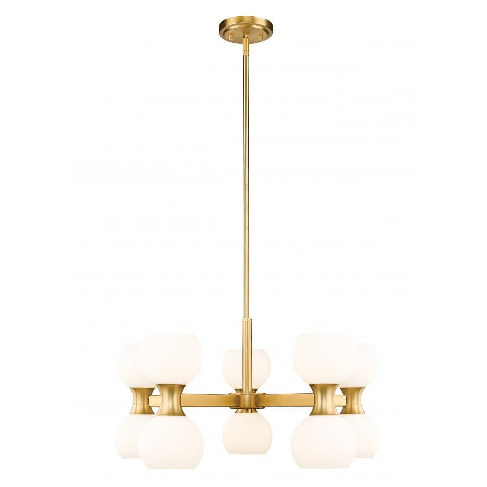 10 Light Chandelier-Matte Opal