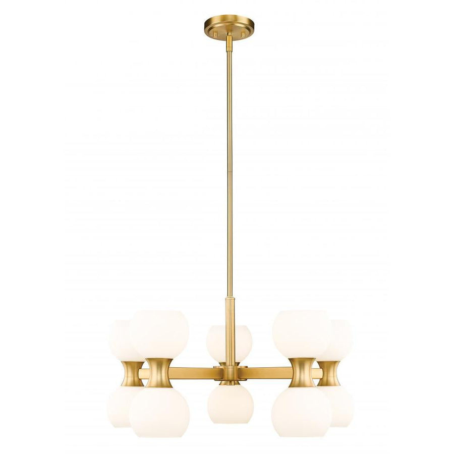 10 Light Chandelier-Matte Opal