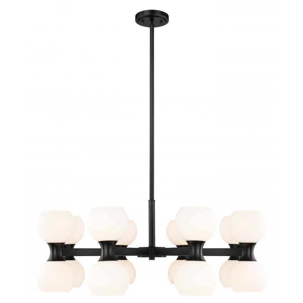 16 Light Chandelier-Matte Opal
