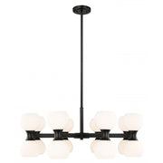 16 Light Chandelier-Matte Opal