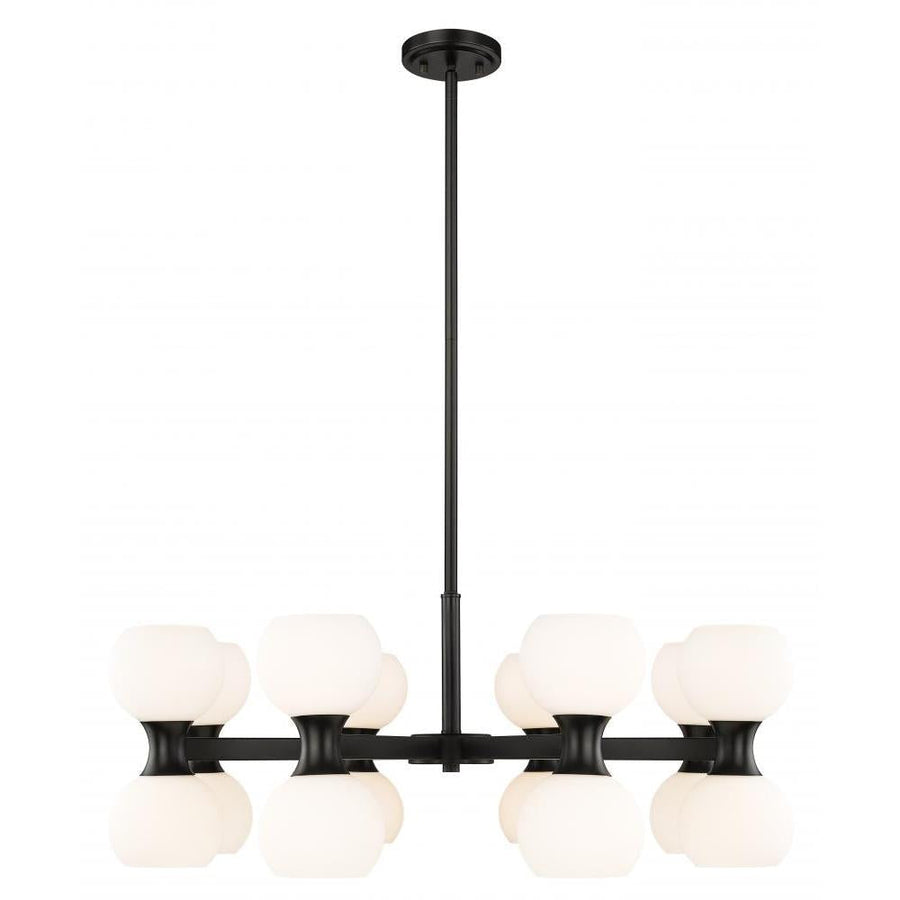16 Light Chandelier-Matte Opal