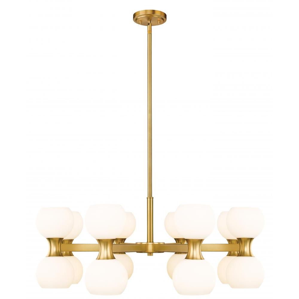 16 Light Chandelier-Matte Opal