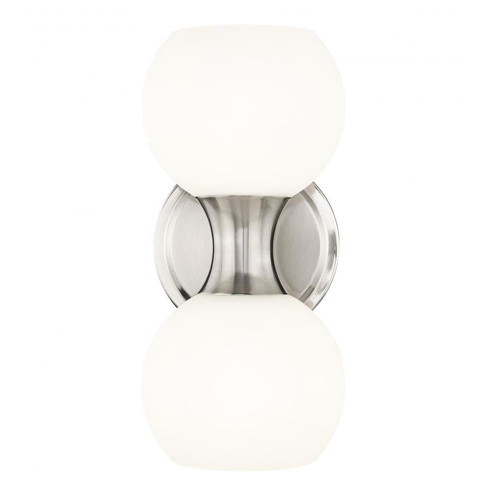 2 Light Wall Sconce-Matte Opal