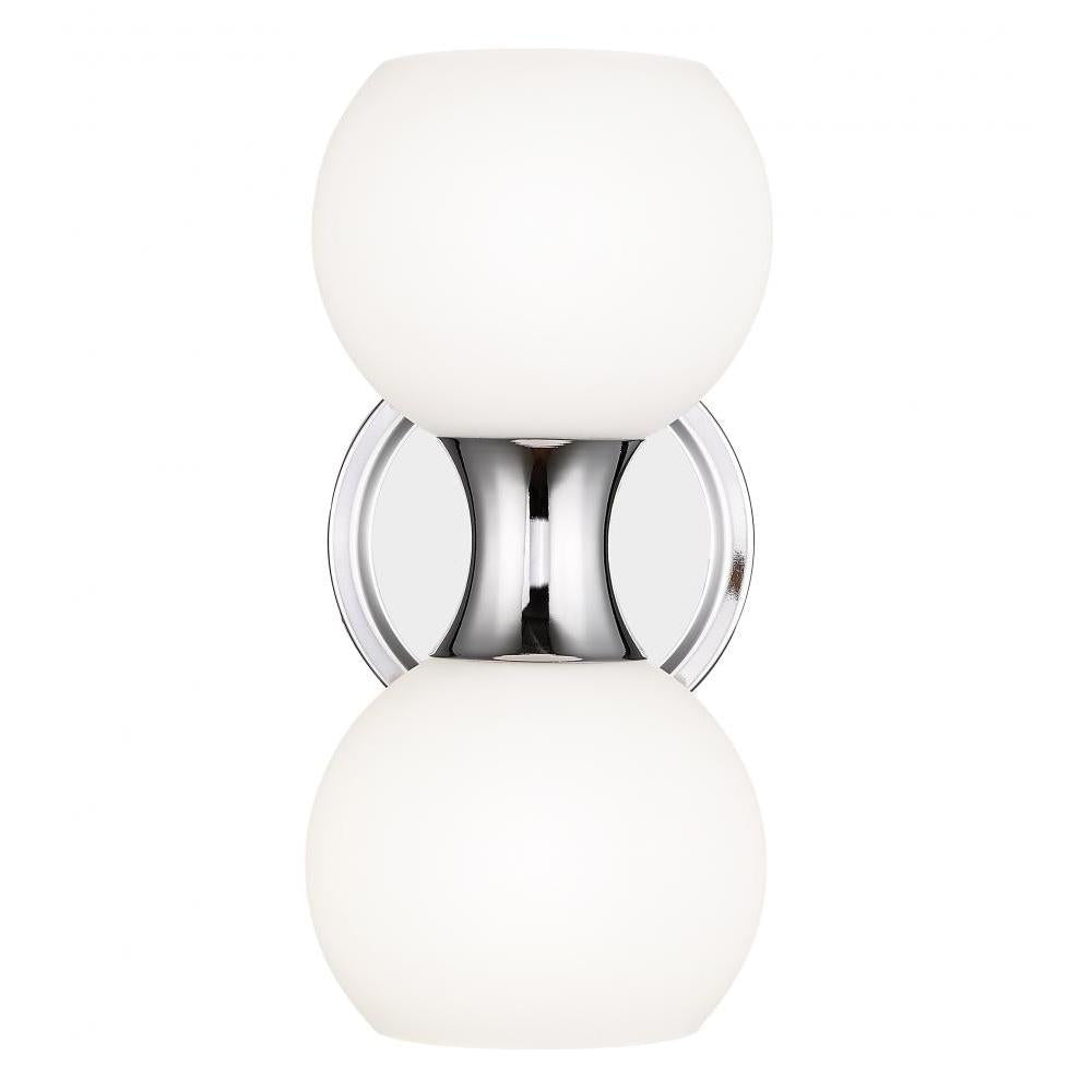 2 Light Wall Sconce-Matte Opal