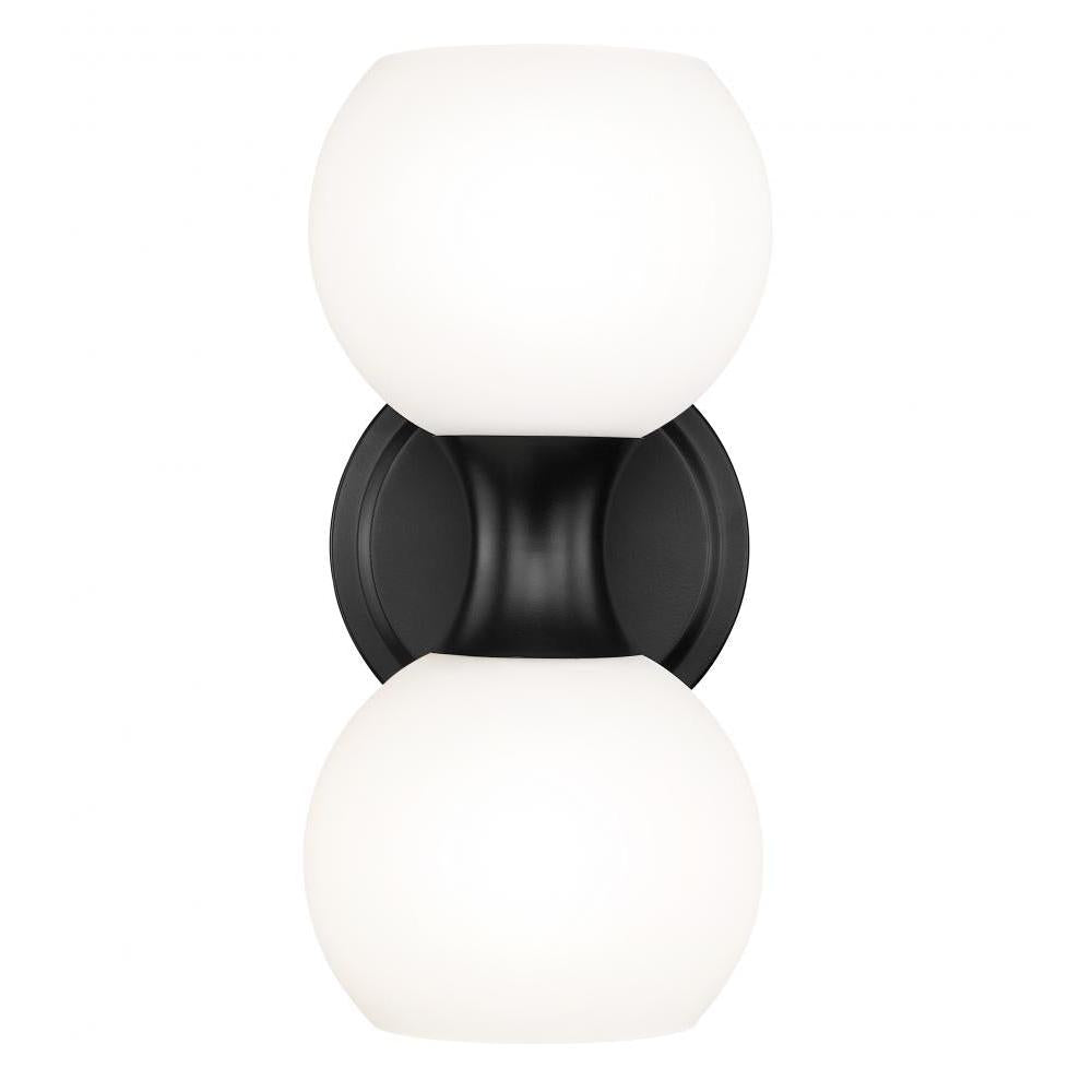 2 Light Wall Sconce-Matte Opal