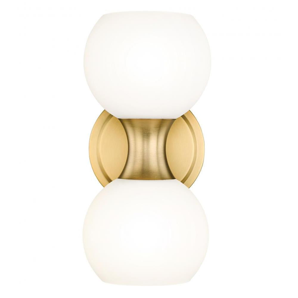2 Light Wall Sconce-Matte Opal